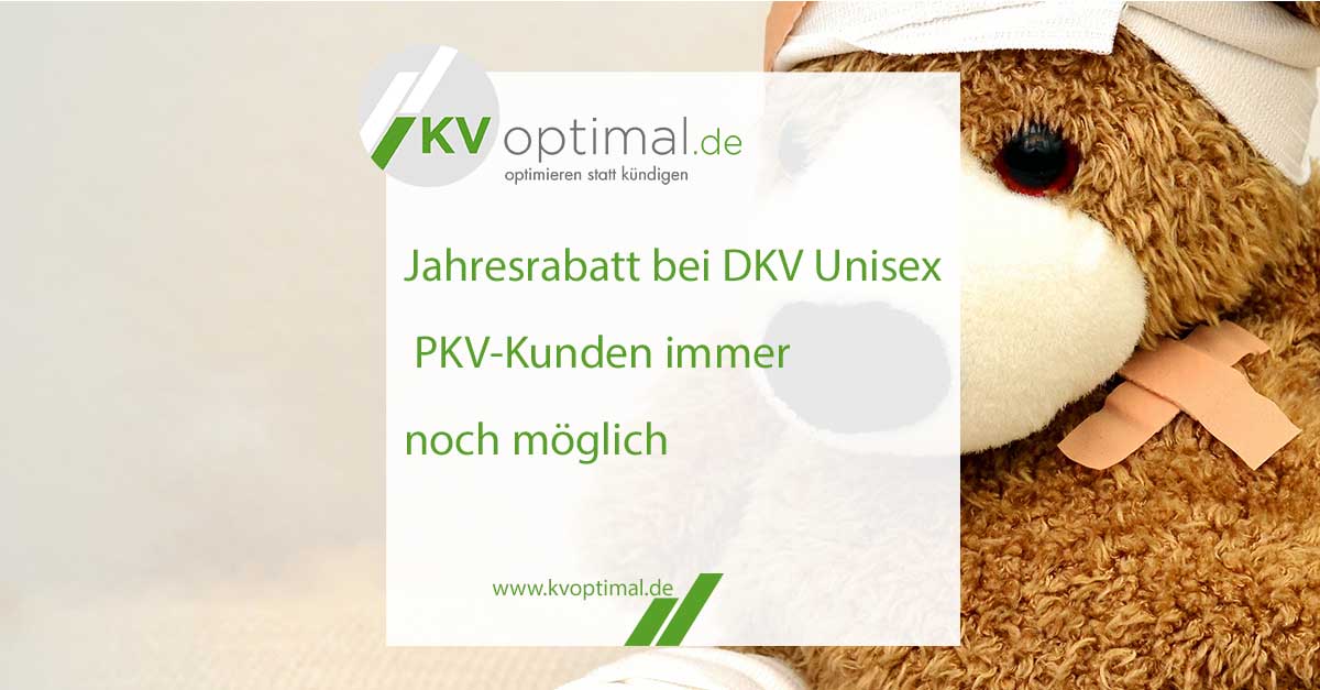 Jahresrabatt bei DKV Unisex PKV-Kunden immer noch möglich