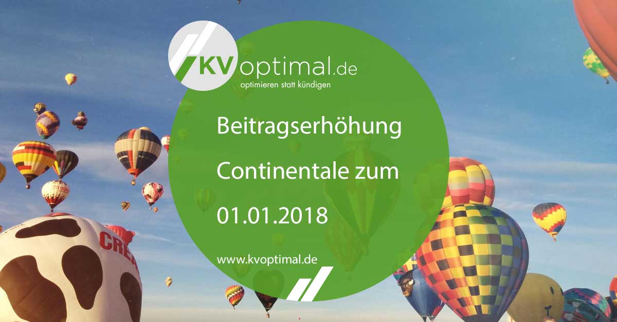 Beitragserhöhung Continentale zum 01.01.2018