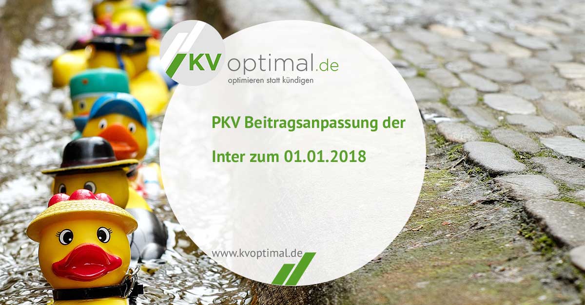 PKV Beitragsanpassung der Inter zum 01.01.2018