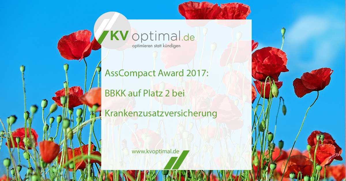 AssCompact Award 2017: BBKK auf Platz 2 bei Krankenzusatzversicherung